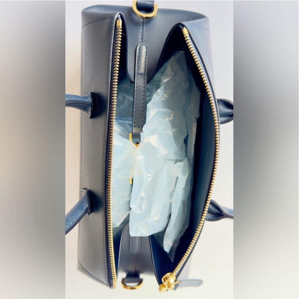 Mansur Gavriel Navy Satchel Bag - Picture 11 of 14